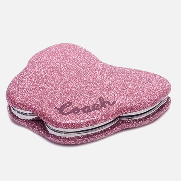 Coach Pink Glitter Butterfly Compact Mirror - Picture 3 of 4